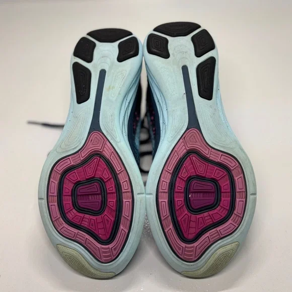 Women's Nike Flyknit Lunar 3 Blue and Pink Running shoes Size 7 - Picture 7 of 11
